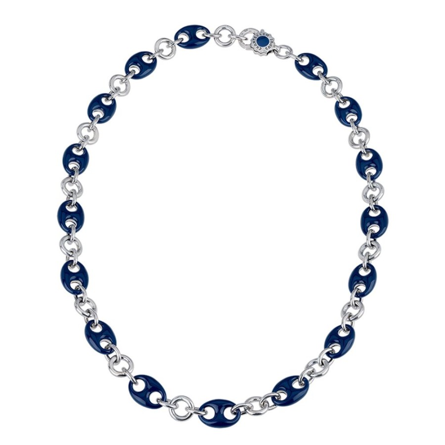 Gioielli Chantecler | Collana Capriness Maglia Marina In Argento E Smalto Blu