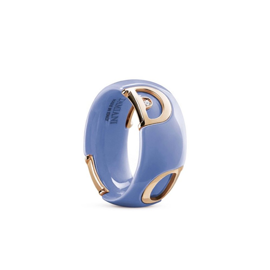 Gioielli Damiani | Anello Ceramica Azzurro Br 1D Mis.15