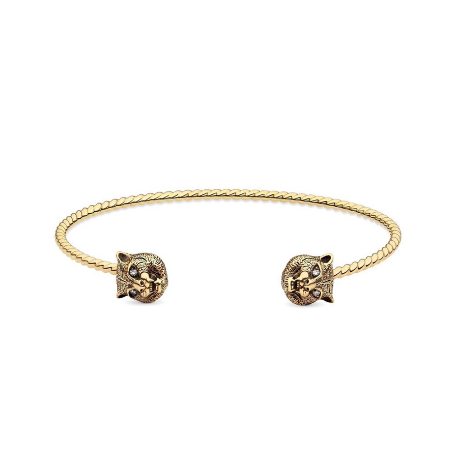 Gioielli Gucci | Bracciale Rigido Felino Diamanti