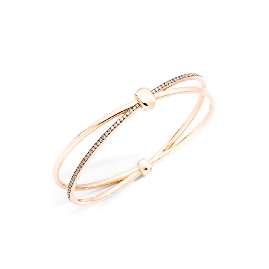 Gioielli Pomellato | Bracciale Bangle Pomellato Together Oro Rosa E Diamanti Brown