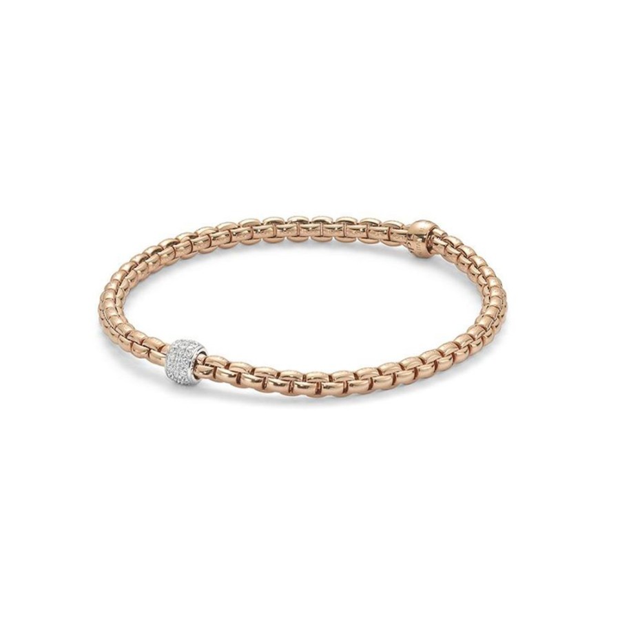 Gioielli Fope | Bracciale Eka Tiny Diamanti Bianco E Rosa