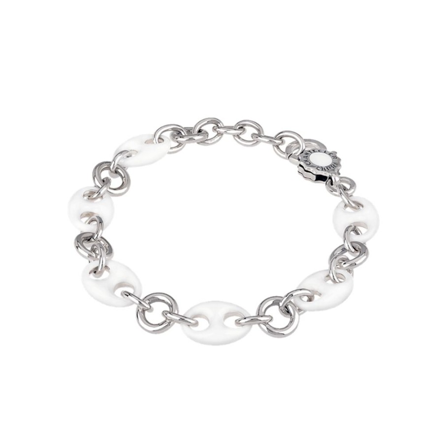 Gioielli Chantecler | Bracciale Capriness Argento E Smalto Bianco