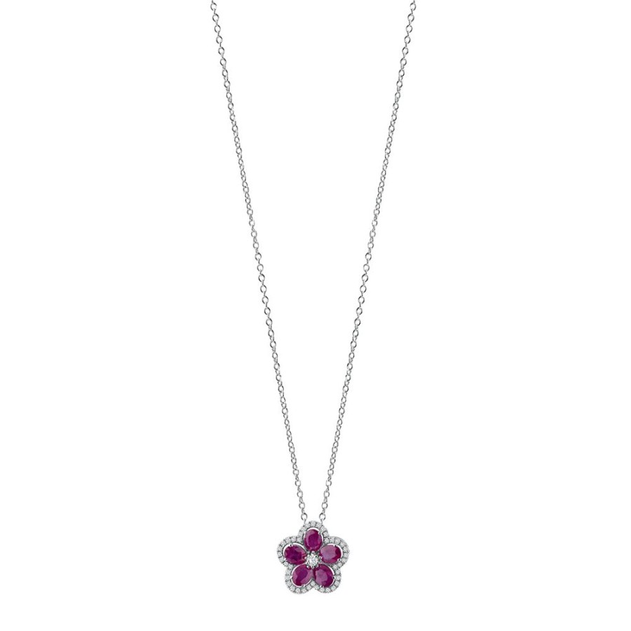 Gioielli Salvini | Collana Girocollo Rubino Primula Diamante