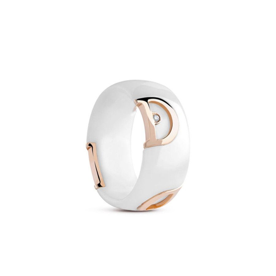 Gioielli Damiani | Anello Ceramica Bianco Br.1D Mis.12