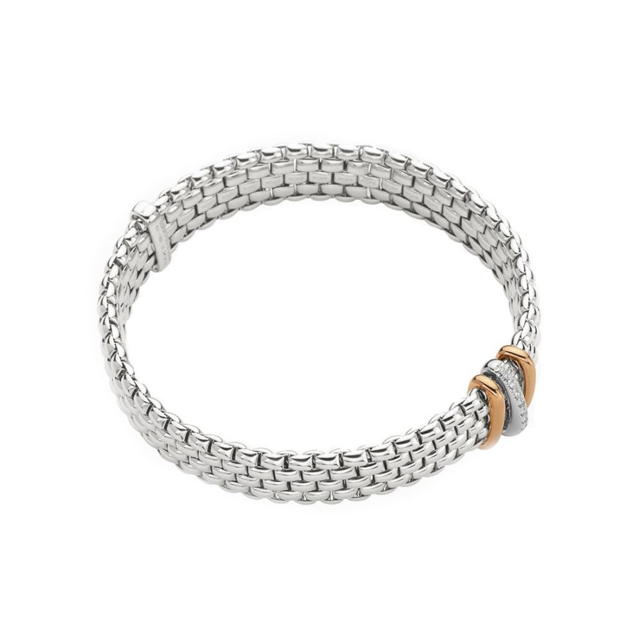 Gioielli Fope | Bracciale Panorama Oro Bianco E Diamanti