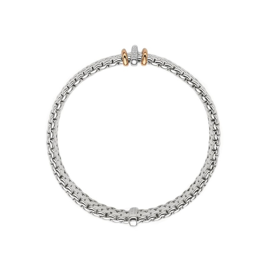 Gioielli Fope | Bracciale Panorama Oro Bianco E Diamanti