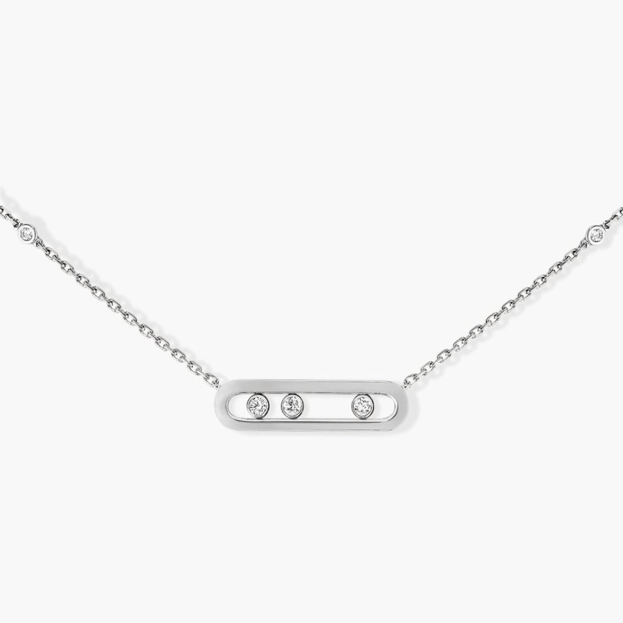 Gioielli Messika | White Gold Diamond Necklace Baby Move