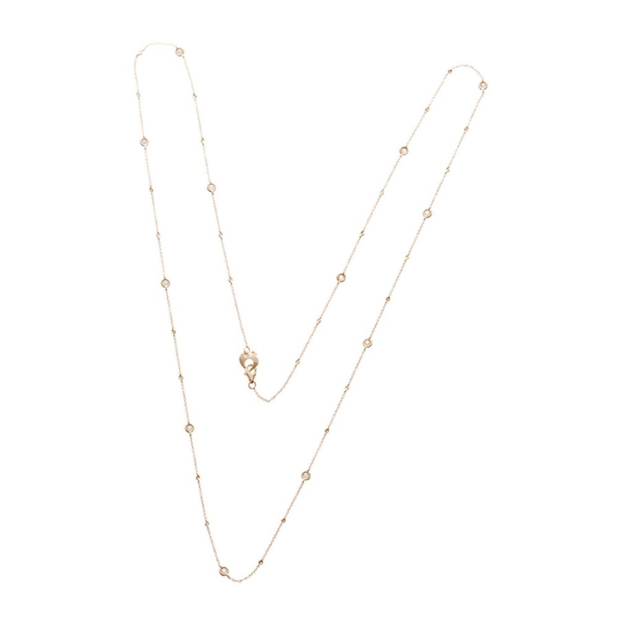 Gioielli Chantecler | Collana Capri 84 Cm In Oro Rosa 18Kt E Diamanti Bianchi